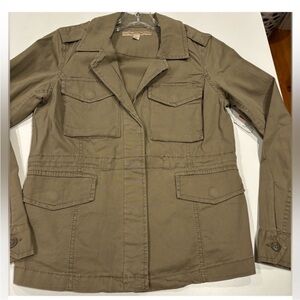 Utility Jacket NEW Button Front Military Green Flap Pockets Womens Size XS